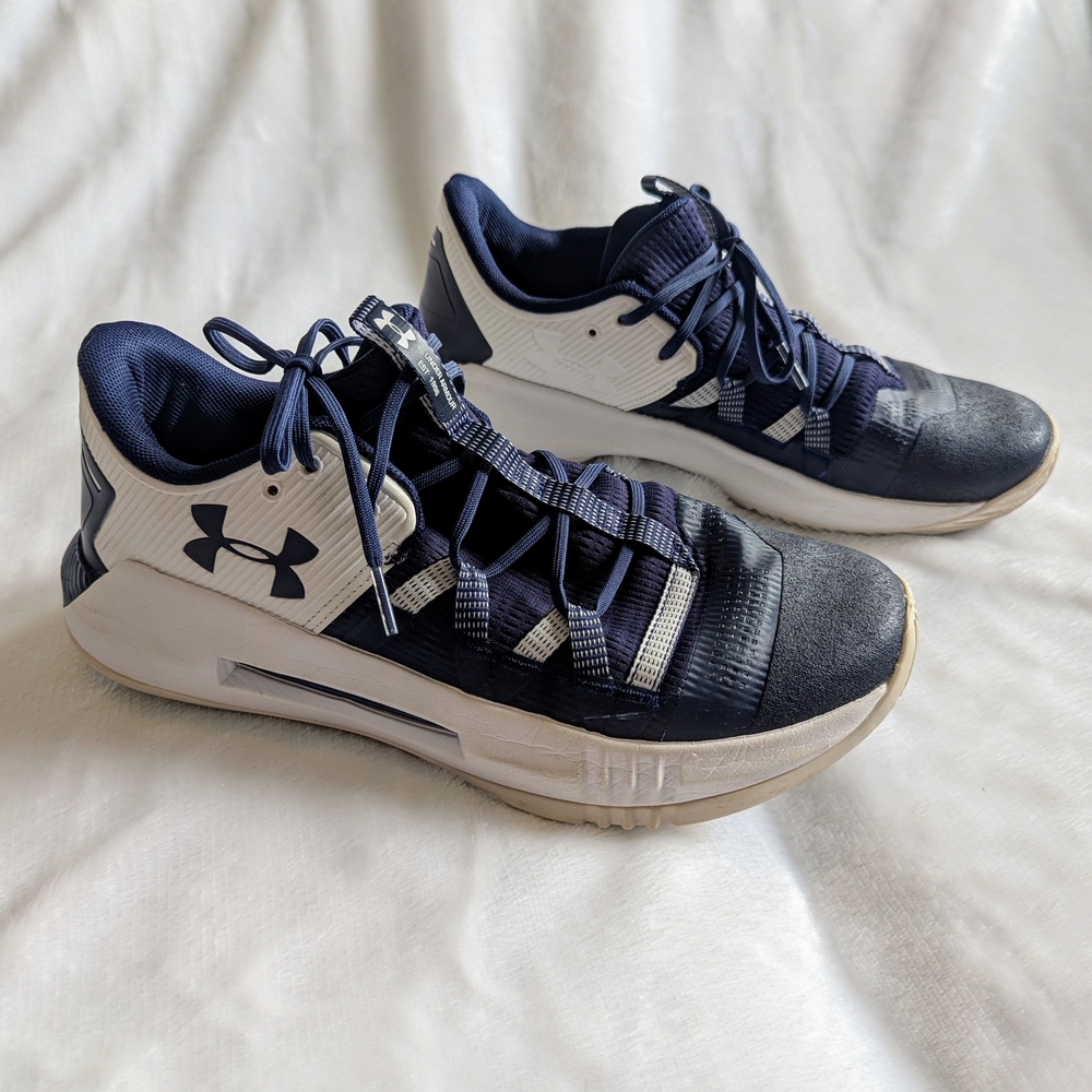 Under Armour Men's Navy and White Athletic Shoes